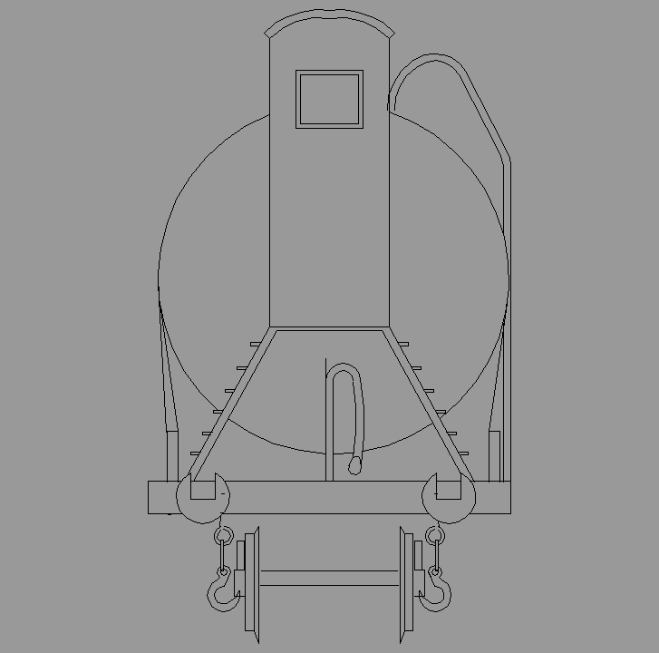 Bloque Autocad Vista de Vagón Tren diseño 02 en Alzado
